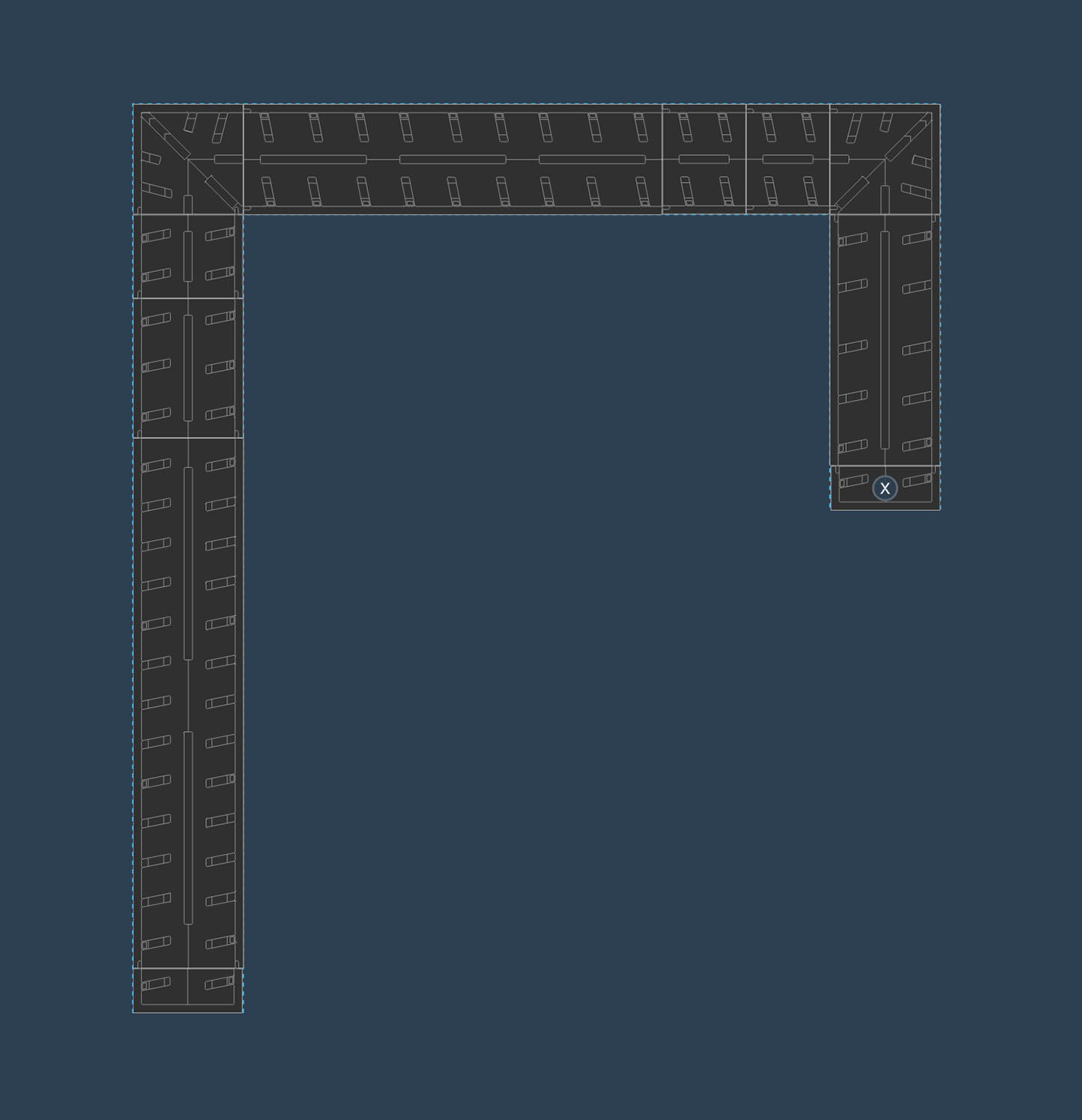 Linear design example for terraces and walkways